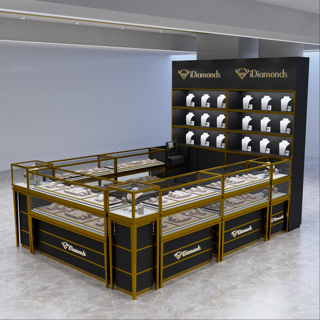 Черный двойной киоск ювелирных изделий
