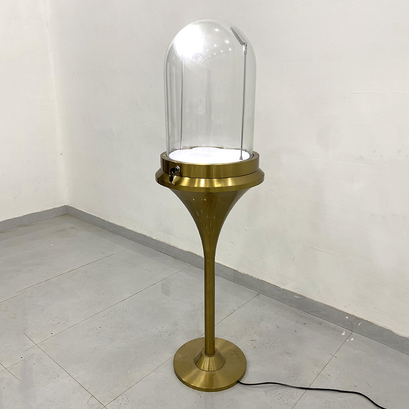 Титановый круглый стеклянный шкаф